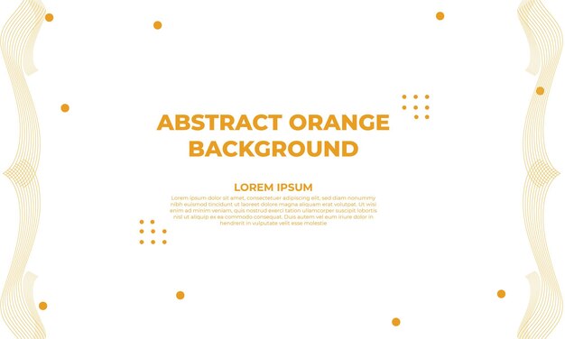 Plantilla de diseño de fondo de línea geométrica naranja abstracta