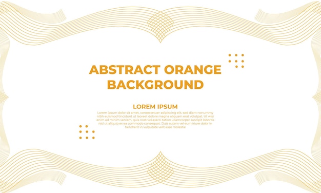 Plantilla de diseño de fondo de línea geométrica naranja abstracta