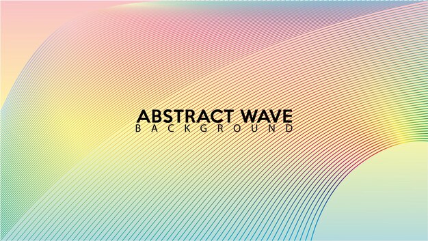 Plantilla de diseño de fondo de línea de onda abstracta hermosa espectro arco iris colorido