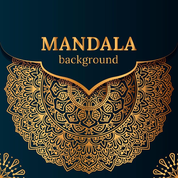 Plantilla de diseño de fondo de mandala de lujo vectorial