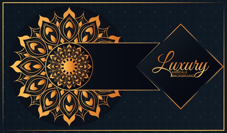 Plantilla de diseño de fondo de mandala de lujo