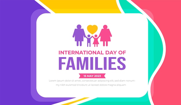 Plantilla de diseño de fondo o banner del día internacional de las familias