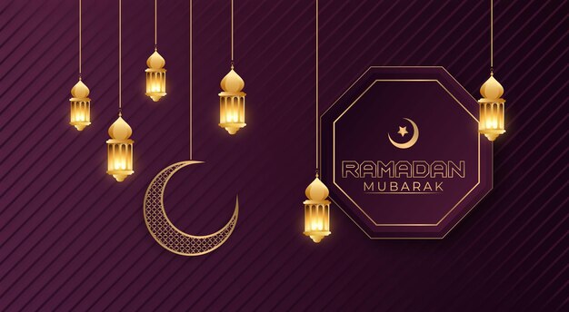 Plantilla de diseño de fondo de oro de lujo de ramadán