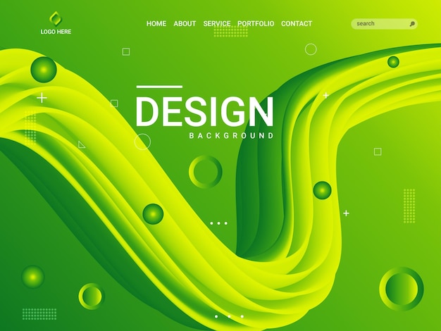 Plantilla de diseño de fondo de página de destino verde