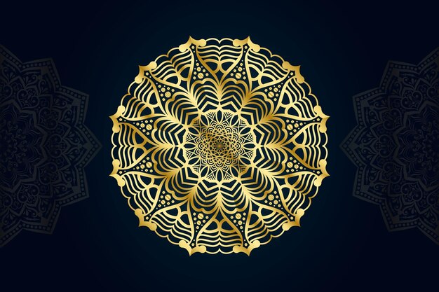 Plantilla de diseño de fondo de patrón de mandala de estilo arabesco étnico elegante árabe