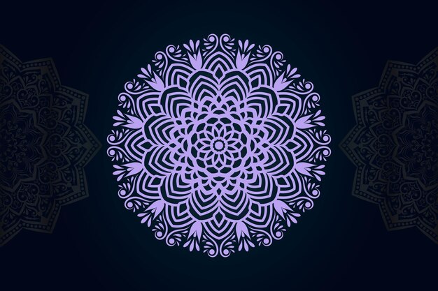 Plantilla de diseño de fondo de patrón de mandala de estilo arabesco étnico elegante árabe