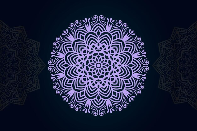 Vector plantilla de diseño de fondo de patrón de mandala de estilo arabesco étnico elegante árabe