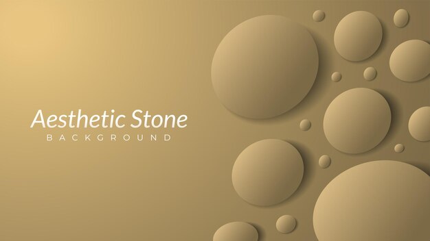 Plantilla de diseño de fondo de piedras estéticas con forma ovalada de espacio en blanco como una ilustración de vector de huevo tonos tierra beige dorados elegantes de lujo