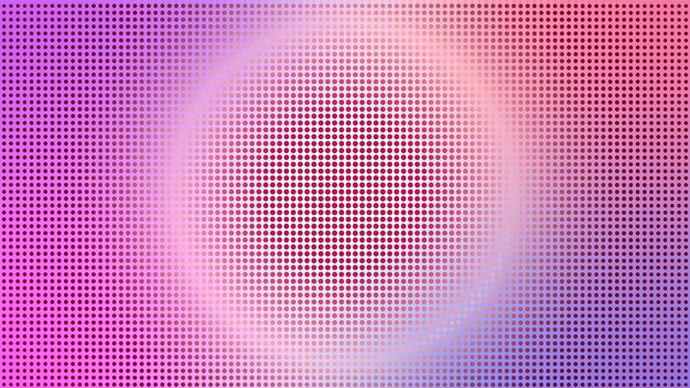 Plantilla de diseño de fondo de semitono con elemento de forma de elipse grande arte pop patrón de puntos abstractos coloridos textura retro pinky pink purple violet radial gradient polkadotted polkadot