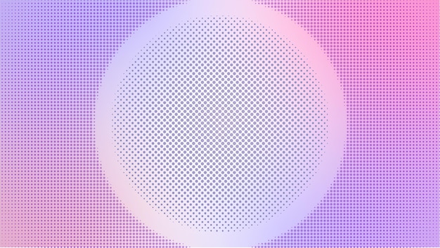 Plantilla de diseño de fondo de semitono con elemento de forma de elipse grande Pop Art Retro Puntos abstractos Ilustración de patrón Pinky Pink Violet Gradient Romantic Colors Polkadotted polkadot