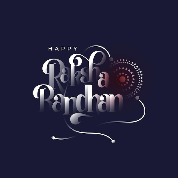 Plantilla de diseño de fondo de tipografía feliz Raksha Bandhan