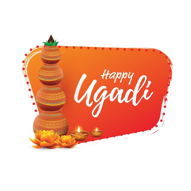 Plantilla de diseño de fondo de vector de festival Ugadi feliz