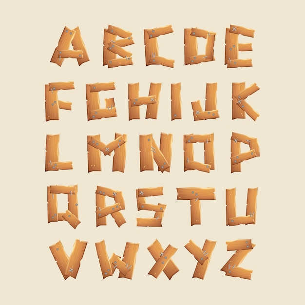 Plantilla de diseño de fuente de madera realista