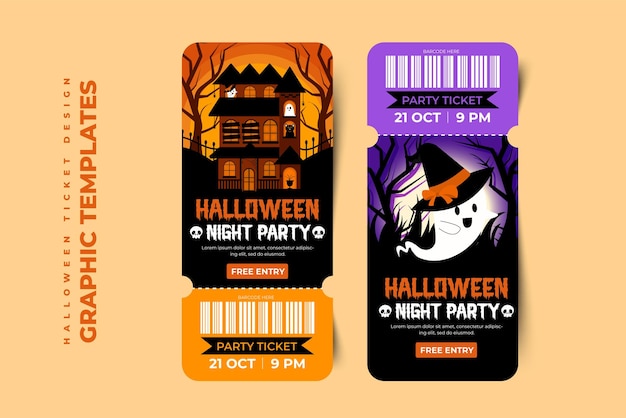 Plantilla de diseño gráfico de halloween simple y elegante que es fácil de personalizar