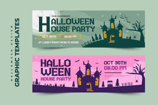 Plantilla de diseño gráfico de halloween simple y elegante que es fácil de personalizar