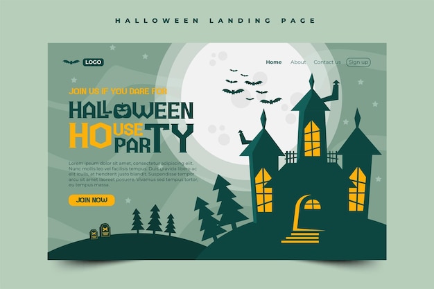 Plantilla de diseño gráfico de halloween simple y elegante que es fácil de personalizar