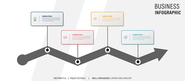 plantilla de diseño de gráfico infográfico de eficiencia de la inversión Gráfico infográfico editable con íconos Instrucciones