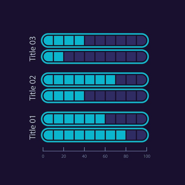 Vector plantilla de diseño de gráfico infográfico fragmentado agrupado para tema oscuro