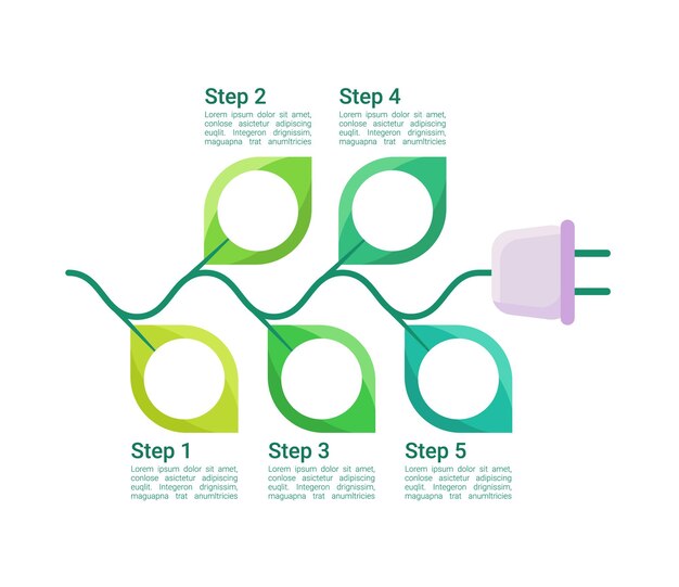 Vector plantilla de diseño de gráfico infográfico de generación de energía verde