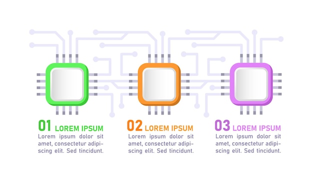 Vector plantilla de diseño de gráfico infográfico de tecnologías complejas