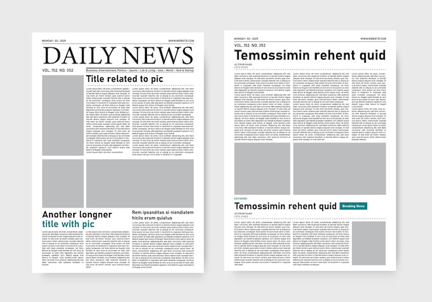 plantilla de diseño gráfico de periódico diario