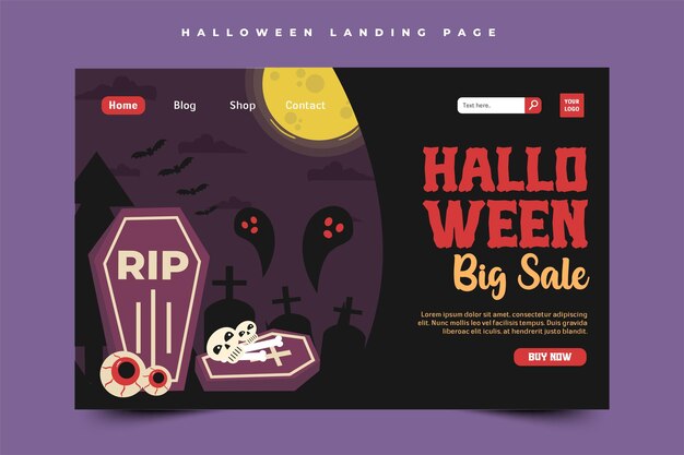Vector plantilla de diseño gráfico con temática de halloween fácil de personalizar diseño simple y elegante