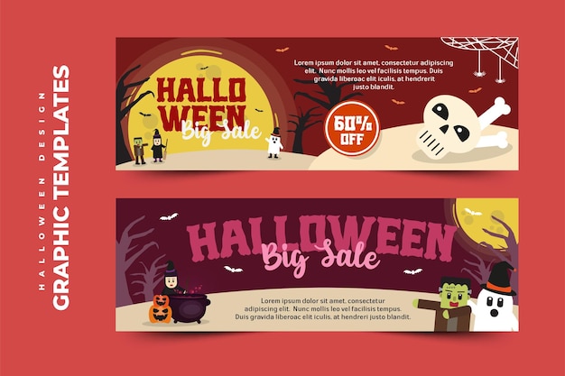 Vector plantilla de diseño gráfico con temática de halloween fácil de personalizar diseño simple y elegante