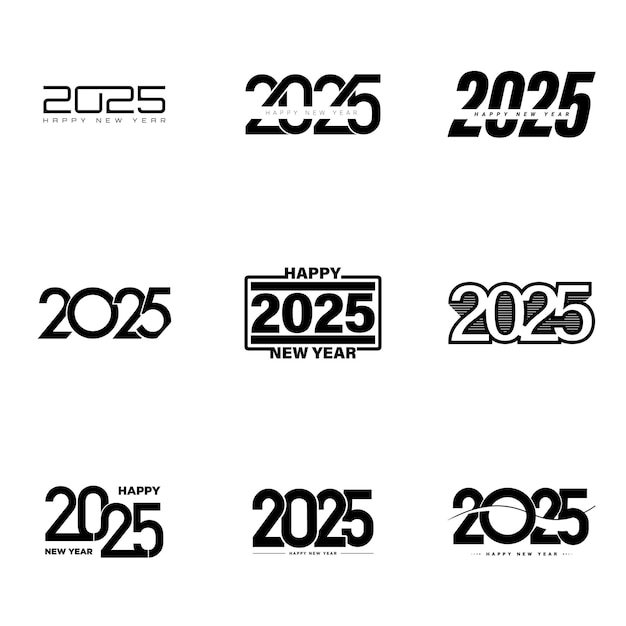 Vector plantilla de diseño del gran conjunto de números 2025