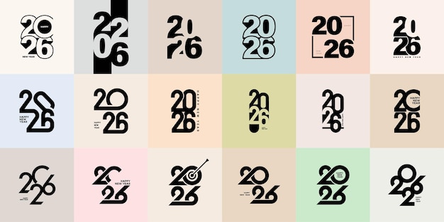 plantilla de diseño del gran conjunto de números 2026