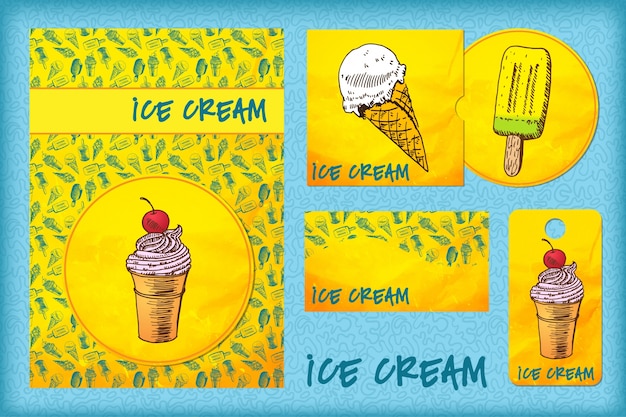 Vector plantilla de diseño con helado.