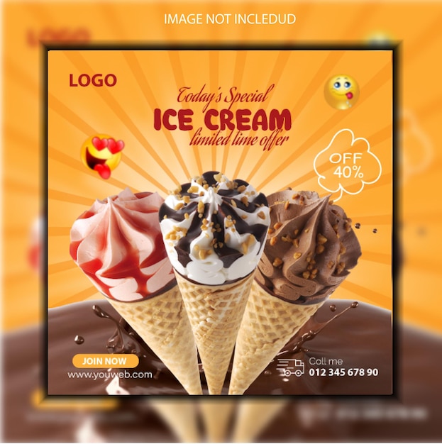 Plantilla de diseño de HELADO