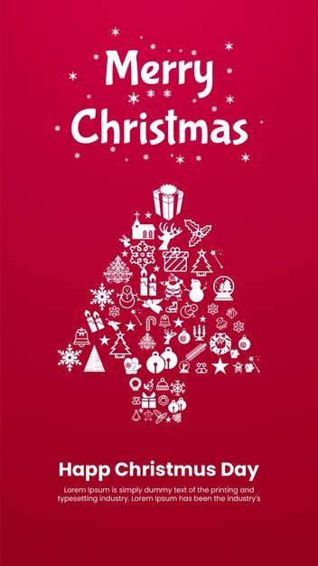 Plantilla de diseño de historia del festival navideño