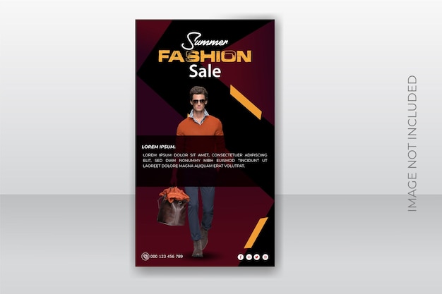 Plantilla de diseño de historia de redes sociales de venta de moda