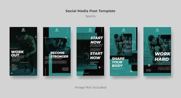 Plantilla de diseño de historias deportivas de Instagram