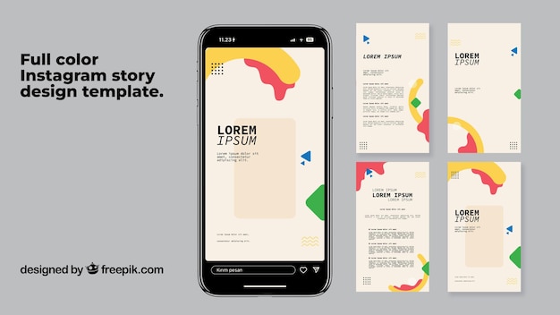 plantilla de diseño de historias de Instagram a todo color