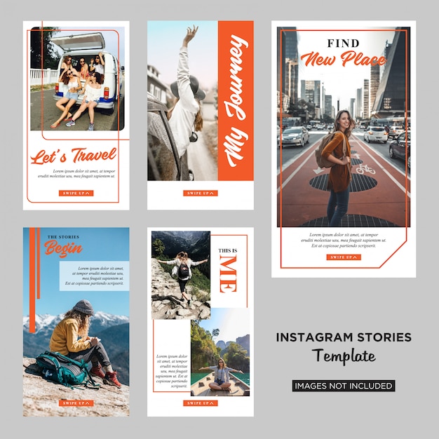 Plantilla de diseño de historias de instagram para viajeros vector premium