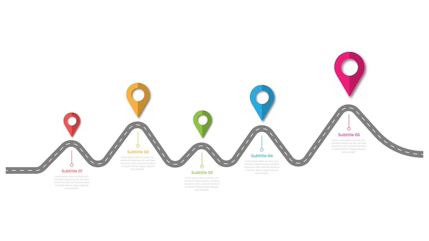 plantilla de diseño de hoja de ruta infográfica Calendario de negocios de 5 eventos comerciales importantes negocio anual