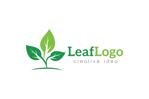 plantilla de diseño de hojas de logotipo creativo