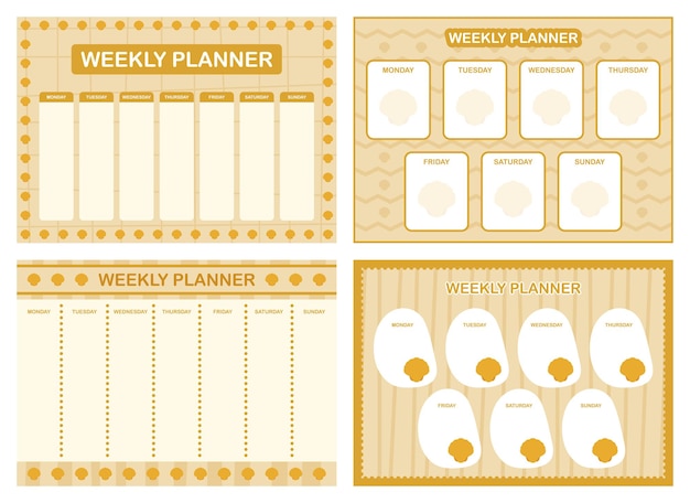 Plantilla de diseño de horario de niños de planificador semanal