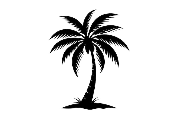 plantilla de diseño de icona de palma vector aislado diseño de silueta de árbol de coco