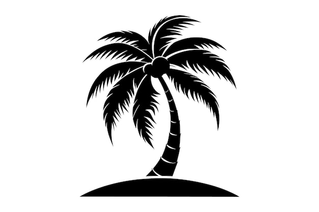 plantilla de diseño de icona de palma vector aislado diseño de silueta de árbol de coco