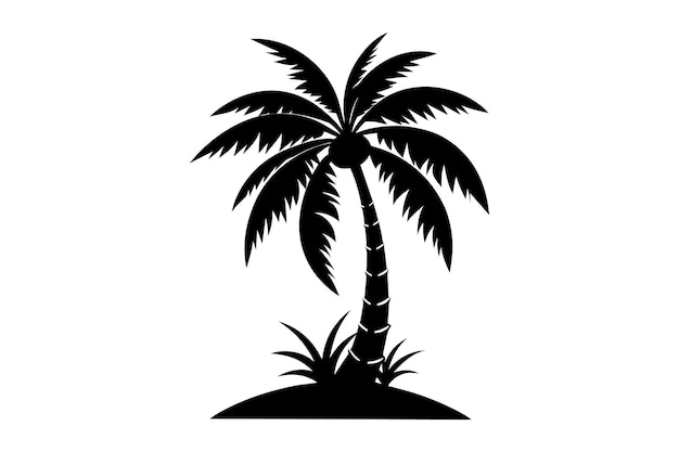 plantilla de diseño de icona de palma vector aislado diseño de silueta de árbol de coco