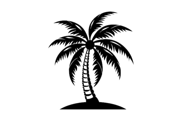 plantilla de diseño de icona de palma vector aislado diseño de silueta de árbol de coco