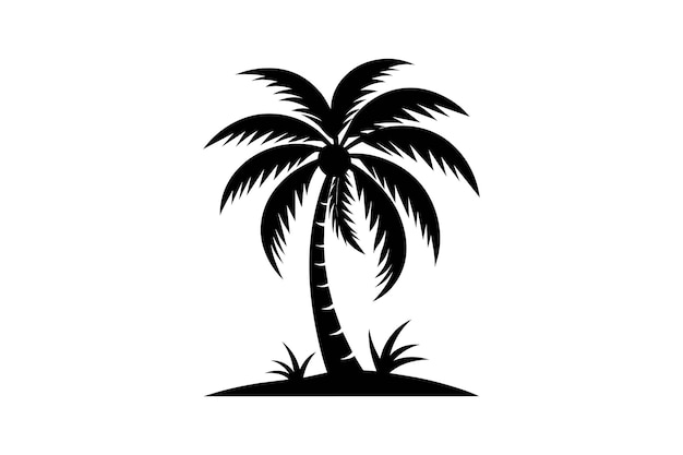 plantilla de diseño de icona de palma vector aislado diseño de silueta de árbol de coco