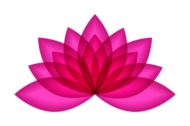 Plantilla de diseño de icona vectorial de la flor de loto de belleza