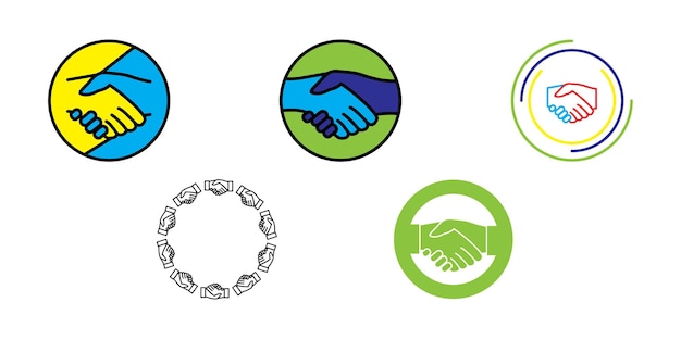 plantilla de diseño de icono de apretón de mano