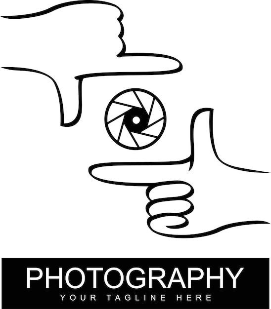 plantilla de diseño de icono de fotografía de la cámara dibujada a mano