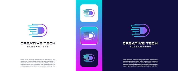 plantilla de diseño del icono de la letra D del logotipo