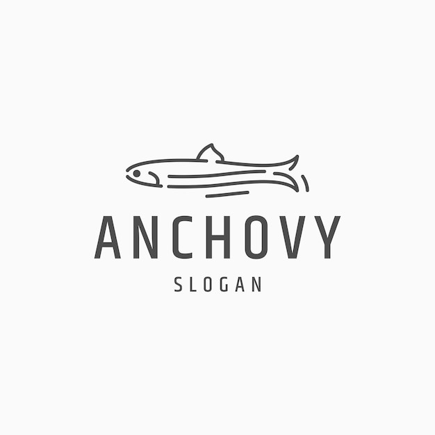 Plantilla de diseño de icono de logotipo de anchoa