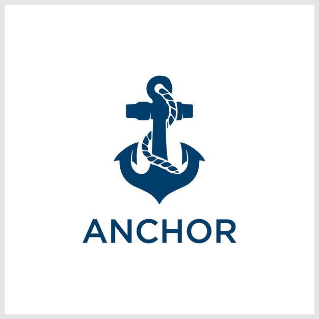 Plantilla de diseño de icono de logotipo de ancla Símbolo de negocio o signo Logotipo de lujo de escudo de ancla de línea